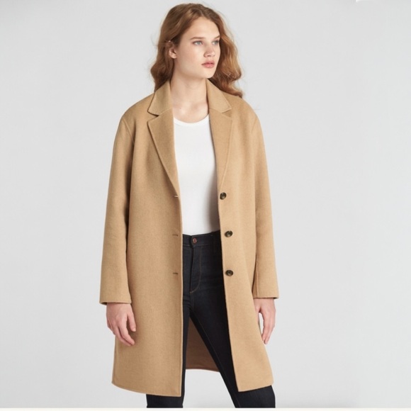 New! Gap Oversized Car 3-button Classic Camel Car Coat - Picture 1 of 15